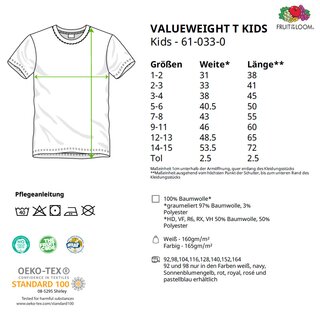 Kids Valueweight T-Shirt bedrucken Schwarz 104 Fruit of the Loom