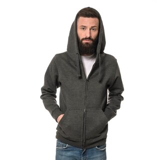 Apparel Heavy Zipped Hoodie bedrucken S Dark heather Grau ROCK-IT