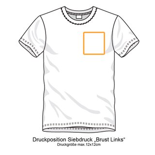 T-shirt  Hoodie Siebdruck Brust Links 50-74 Stück 2 Farben