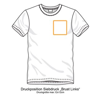 T-shirt  Hoodie Siebdruck Brust Links 50-74 Stck 5 Farben