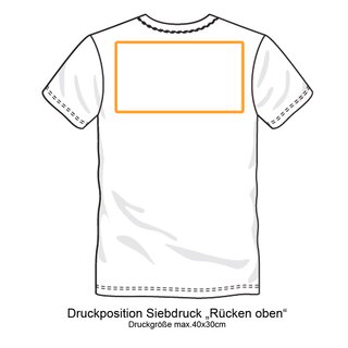 T-shirt  Hoodie Siebdruck Rcken oben 4000-4999 Stck 10 Farben