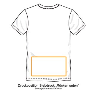 T-shirt  Hoodie Siebdruck Rücken unten 50-74 Stück 1 Farbe