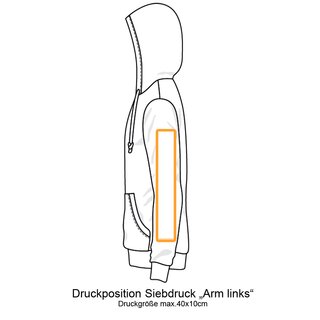 T-shirt  Hoodie Siebdruck Arm links 50-74 Stck 1 Farbe