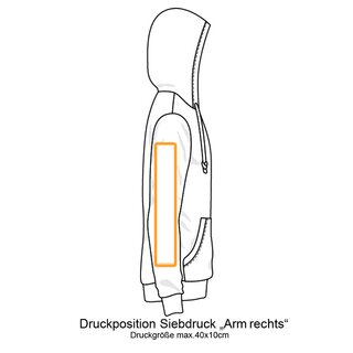T-shirt  Hoodie Siebdruck Arm rechts 7500-10000 Stck 12 Farben